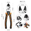 VANJOIN Strong Nipper, Multi-functional Precision Nipper, 7.7 inches (197 mm), High Leverage, Multi-functional Pliers, Wire Stripper, Crimping Function, Diagonal Nipper, Labor Saving Spring, Pliers,