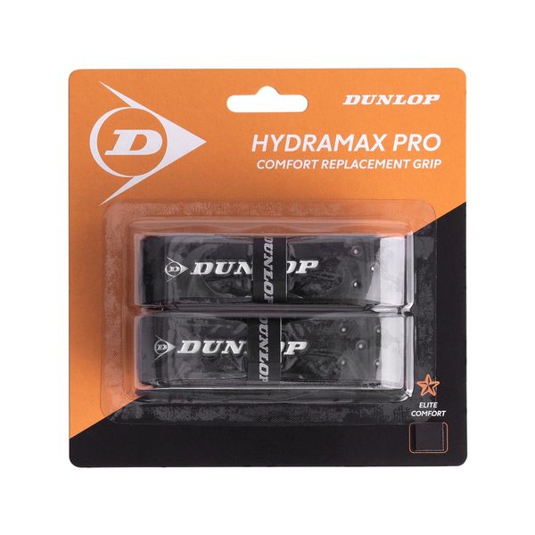 Dunlop Hydromax Pro Squash Replacement Grip, Black (2-Pack)