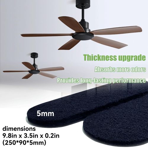 16 Pack Ceiling Fan Filter, Ceiling Fan Filters for Blades, Unscented Activated Coconut Shell Carbon Ceiling Fan Air Filter-Easy-Stick Ceiling Fan Air Filters, Universal Ceiling Fan Blade(5mm thick)