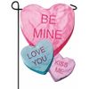 Sculpted Candy Hearts Double Applique Garden Flag