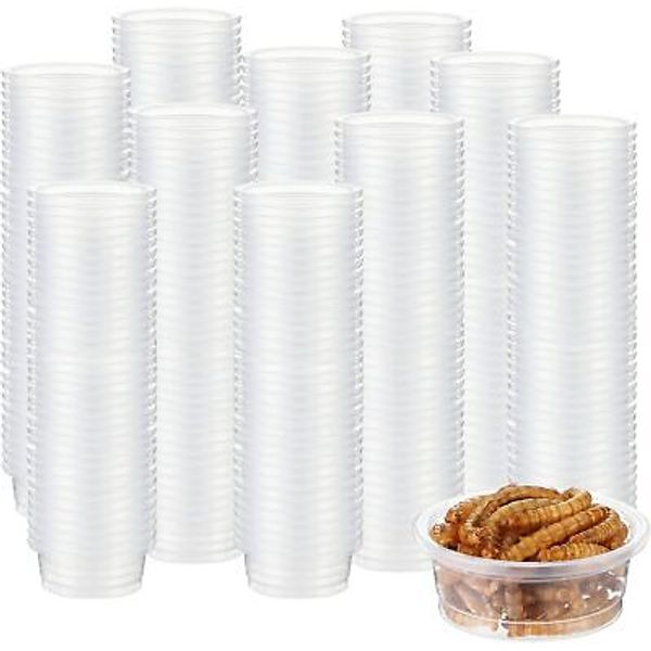 EBOOT 500 Pcs Gecko Food and Water Cups Small Plastic 0.5oz, Transparent