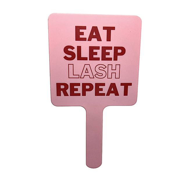 EAT Sleep LASH Client Handheld Large Glass Mirror from The Lash Co.