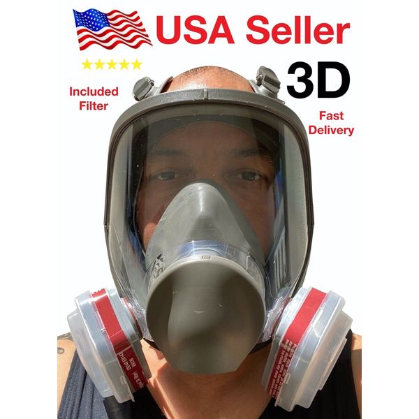 3D Full Face Respirator, LARGE, BRAND NEW, August 2020 STOCK, respirator paint