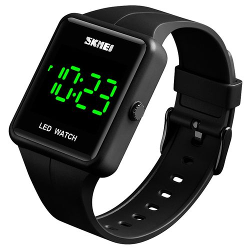 Gosasa Unisex Square Large Face LED Digital Watch Electronic Men Watch Women Student Silicone Watches