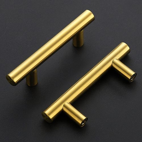 Ravinte Gold Cabinet Handles 20 Pack 2-1/2 inch Hole Center Cabinet Pulls Brushed Brass Kitchen Cabinet Handles Modern Drawer Pulls Gold Hardware for Kitchen Cabinet