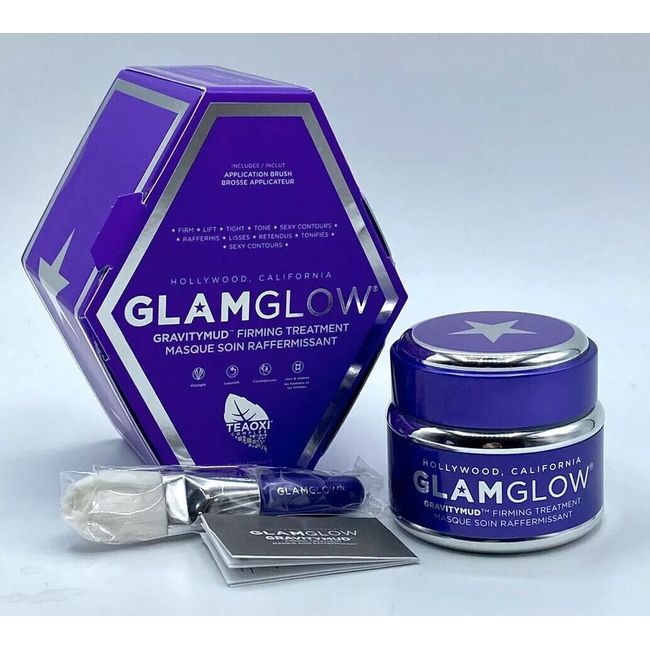 Glamglow Gravitymud Firming Treatment & Applicator Brush 1.7oz New In Box