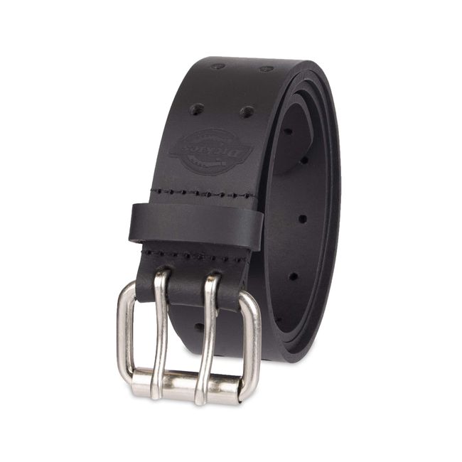 Dickies Men's Leather Double Prong Belt, Black, 40