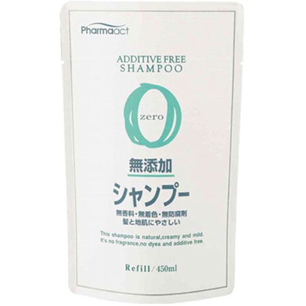 Limited quantity Kumano Oil Pharmaact Additive-free Shampoo Refill 450mL Fragrance-free, color-free, preservative-free (Shampoo Refill) (4513574007178) *Available while stocks last