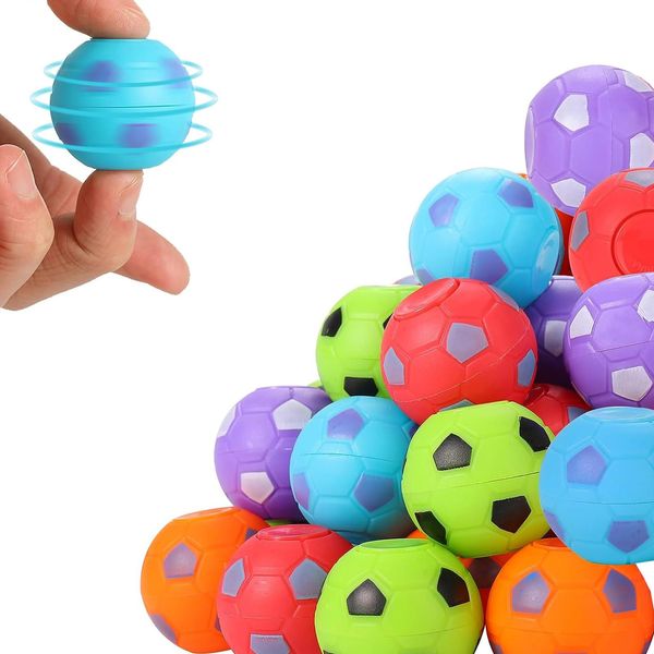 20 PCS Football Fidget Spinner,Football Party Bags Fillers for Boys & Girls, Fun Fidget Toys Rotatable Hand Soccer Balls Gifts for Boys Toys Football Favours (random Color)