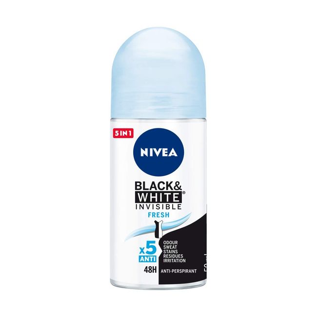 Nivea Invisible For Black & White Fresh Roll-On, 50 ml