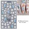LANODO 3 Pcs Nail Stickers, 5D Flowers, Black and White Lace, Multiple Styles, DIY Nail Sticker Set