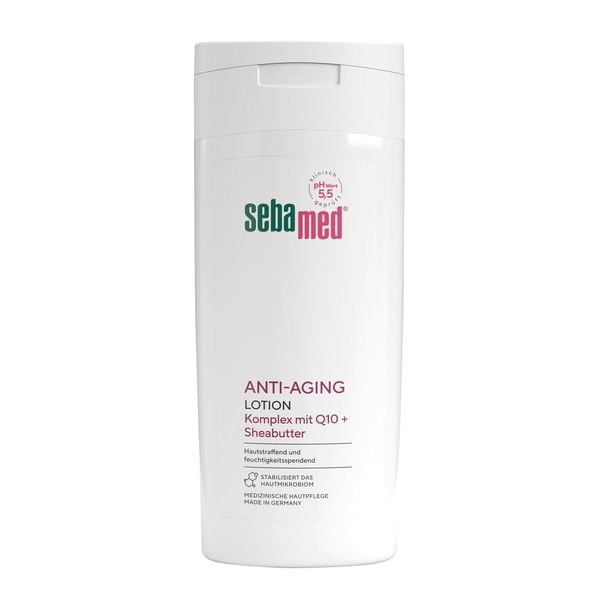 SEBAMED Anti-Aging Lotion, Bodylotion mit Q10, für Männer und Frauen, hilft gegen Juckreiz, vor Austrocknung und gegen Alterung vorzubeugen, schnell einziehende Körpercreme, für trockene Haut 200 ml