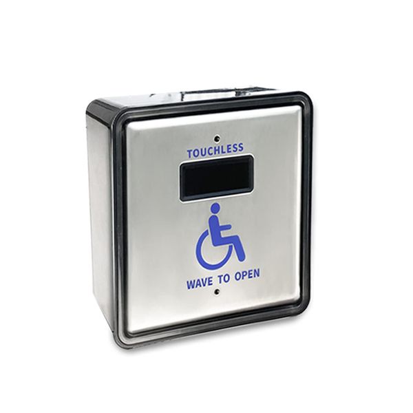 Olideauto Waterproof Touchless Hand Wave Sensor Button Olide-513N for Exterior Door,Wired Square 4.5'' Handicap Wave Sensor Single Button Olide-513N