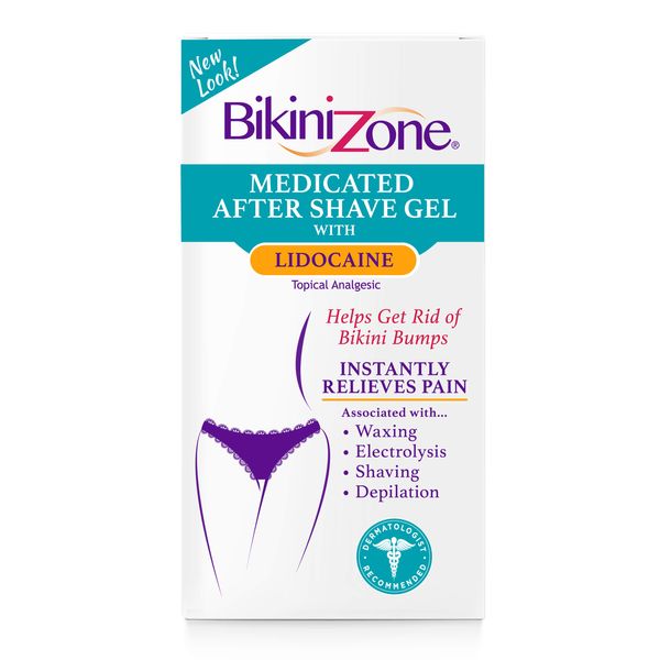 Bikini Zone Medicated After Shave Gel - Instantly Stop Shaving Bumps, Irritation, Redness & Itching in Sensitive Areas - Gentle, Clear Formula - Dermatologist Approved (1 oz)