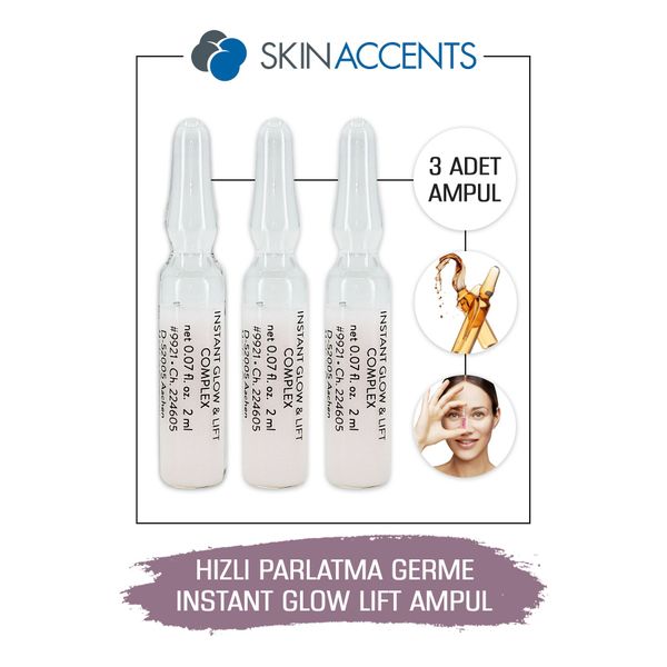 Hızlı Parlatma Germe Ampul 3 Adet Instant Glow & Lift Cilt Serumu Dermaroller Dermapen Serum