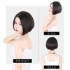 TefuRe ST-9015N-BLK Wanren Wig, Full Wig, Short, Straight, Bob, Heat Resistant, Natural, Center Dividing, Wig Net Included, MODE One Ren Straight Short, Black Hair, Natural Black
