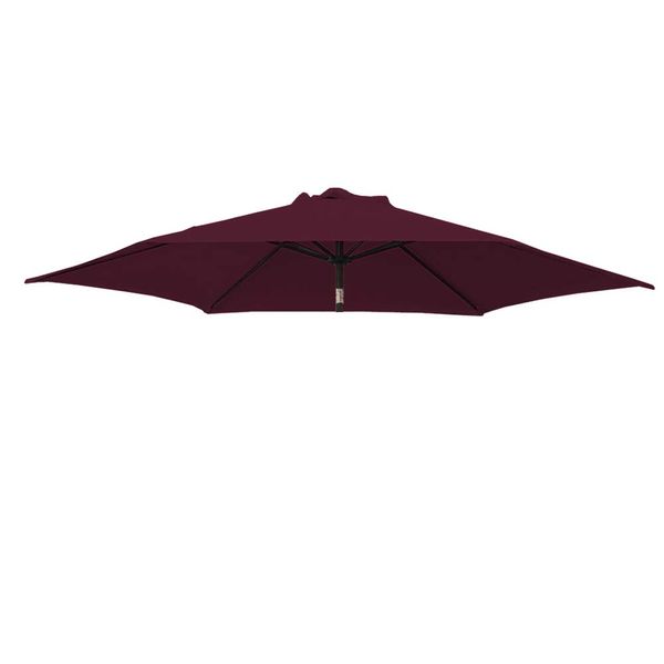 Green Bay 2.5m/6 Arms Replacement Parasol Garden Patio Umbrella Fabric Canopy Cover (Wine)