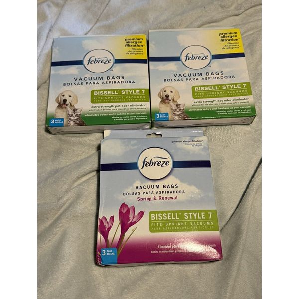 3 X3 Bags Febreze Bissell Style 7 Vacuum Bags Pet Odor Eliminator Spring Renewal