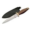 SZCO Supplies 9" Wood Handle Boot Knife with Stainless Steel Blade, Brass Guard, Pommel, and Clip-On Sheath - Tactical and Everyday Carry
