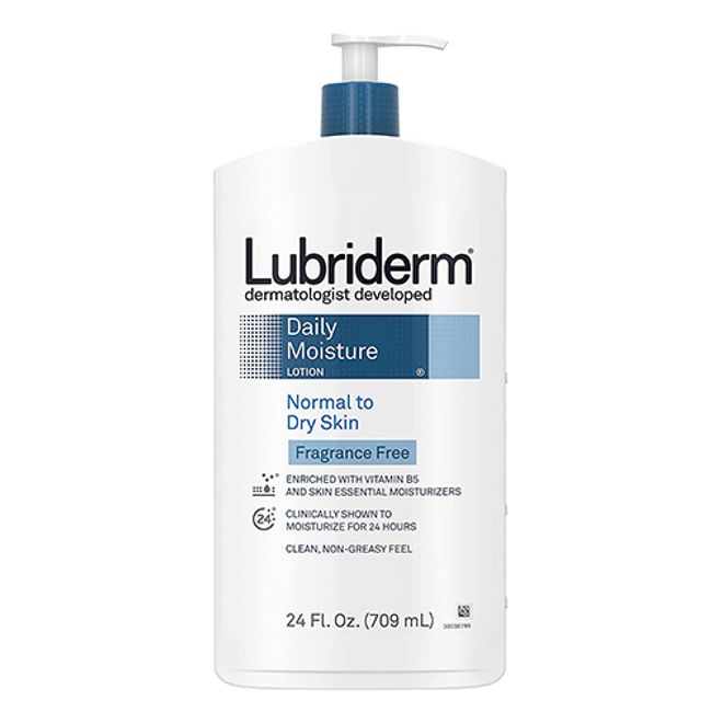 [Express Delivery] Lubriderm Daily Moisture Hydrating Unscented Body Lotion with Vitamin B5 for Normal to Dry Skin 24oz Lubriderm Daily Moisture Unscented Moisturizing Lotion Vitamin B5 Dry Skin