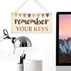 Remember Your Keys - Helpful Remember Your Keys Sign/Plaque Colourful Bunting Design