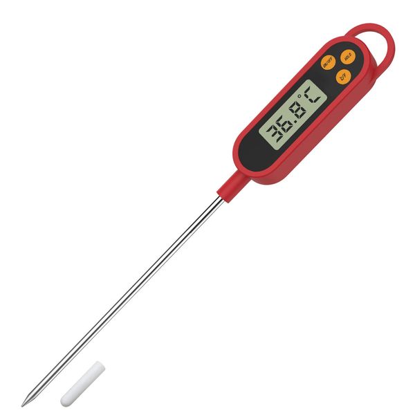 MixcMax Küchenthermometer Einkochthermometer Kuchen Flaschen Thermometer Küche Kochen Wasser Milch Baby Haushaltsthermometer LCD Digital Fleischthermometer mit Langer Sonde