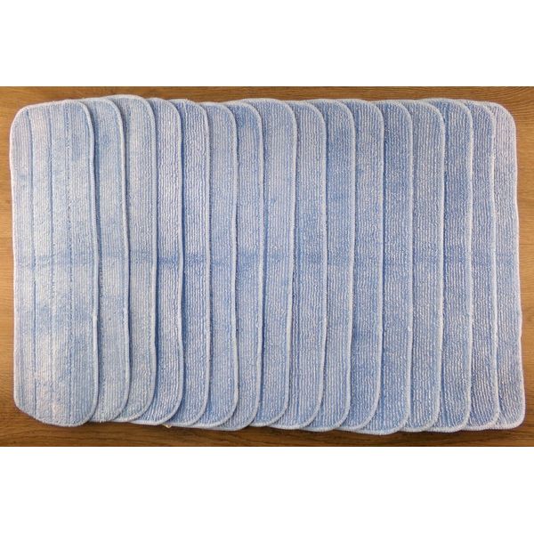 16ct Ansell 19.2" Flat Microfiber Mop Replacement Pads, Washable, Blue, New S5