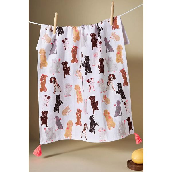 New Anthropologie Puppy Love Dish Towel