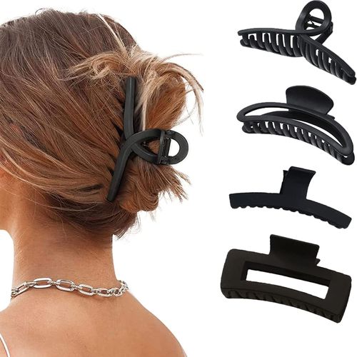 4 Pezzi Plastica Capelli Claw Clip, Mollettone Capelli Donna Grandi, Morsetti per Capelli Antiscivolo, per le Donne Ragazze