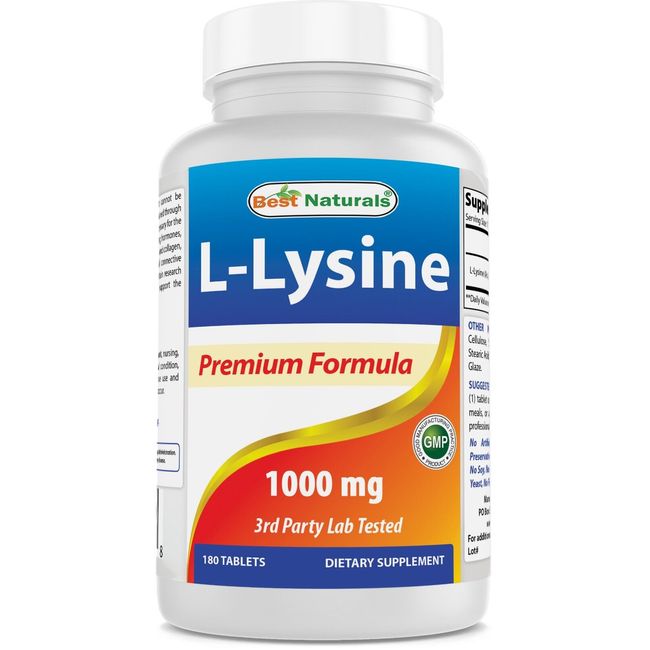 Best Naturals L-Lysine 1000 mg 180 Tablets