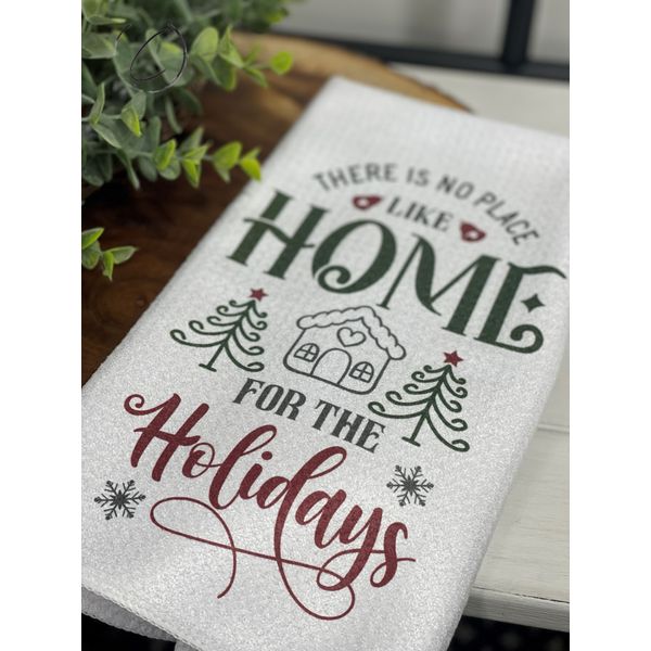 Home For The Holidays Waffle Weave Tea Towel