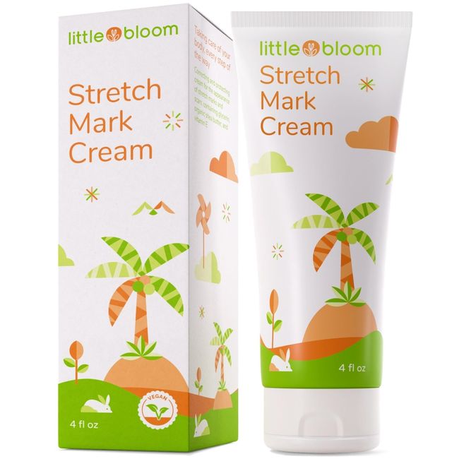 LittleBloom Stretch Mark Cream for Pregnancy, 120mL, Shea Butter Stretch Mark Removal, Anti Stretch Mark Crea, Vitamin C+E, Tummy Butter for Stretch Marks, Belly Butter Pregnancy Care