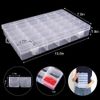 2 Pack 36 Grids Clear Plastic Organizer Box with Adjustable Dividers, Small Craf