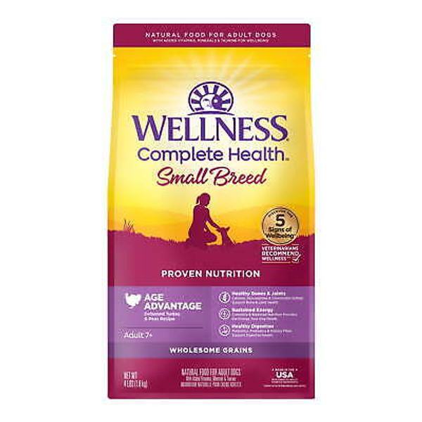 Wellness Complete Health Natural Small Breed Senior Dry Dog Food  4-Pound Bag