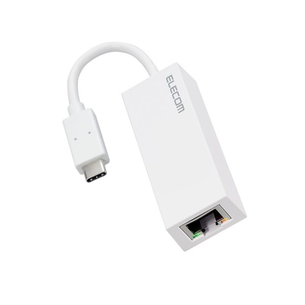 Elecom EDC-GUC3V2-W USB-C 1Gbps Gigabit Ethernet USB 3.2 (Gen1) Wired LAN Adapter for Windows Mac White