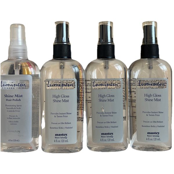 4X MASTEY High Gloss (3) Shine Mist & Shine Mist (1) Hair Polish 4 Oz