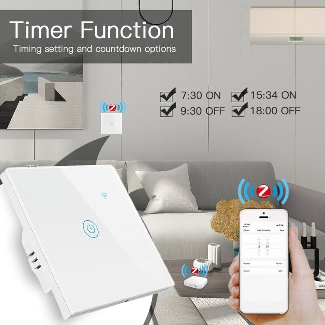 Dropship Smart WiFi Light Switch Touch In Wall Remote Controller