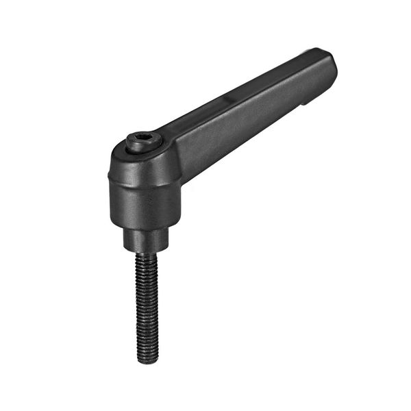 sourcing map M5 x 25mm Handle Adjustable Clamping Lever Thread Push Button Ratchet Male Threaded Stud Knobs Rotating Screw Handles Bolts with Locking Lever Black