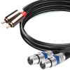 AZNABLE XLR RCA Converter Cable Microphone Canon Cable (Female, 1.5m)