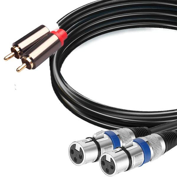 AZNABLE XLR RCA Converter Cable Microphone Canon Cable (Female, 1.5m)