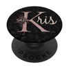 Kris Name Personalized Pink Rose on Black Design