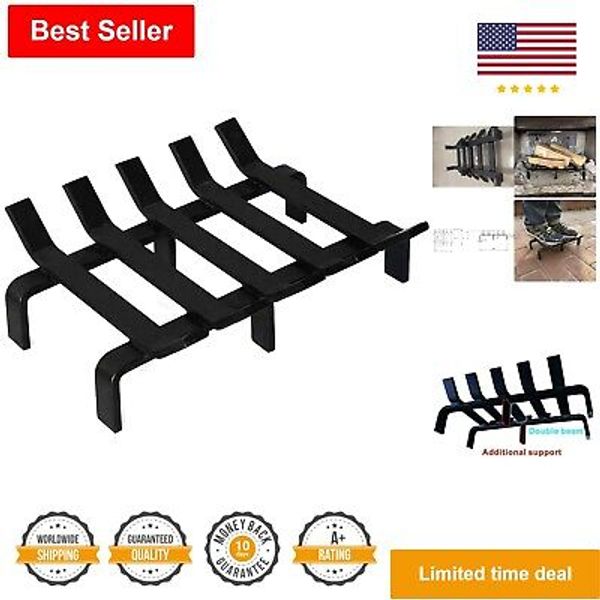 Heavy-Duty Wood-Burning Fireplace Log Grate - Steel - Wood Burning Holder