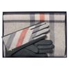 Failsworth Lambswool Scarf and Gloves Set in Silver/Rust, size: Small-Medium