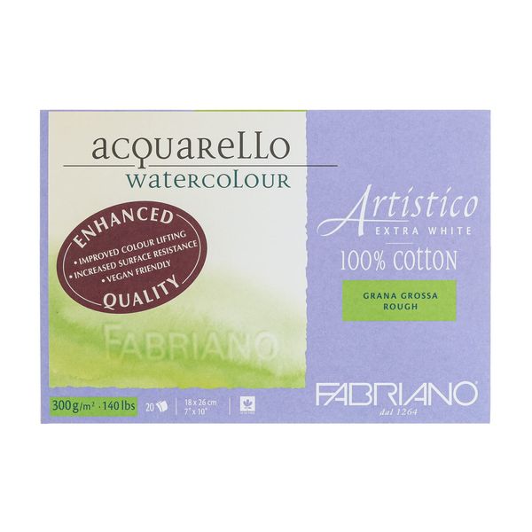 Fabriano Artistico Watercolor Block, 7 x 10, Extra White