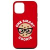 Hülle für iPhone 15 Pro One Smart Cookie, Chocolate Chip Cookie, Nerd, Geek, Rot