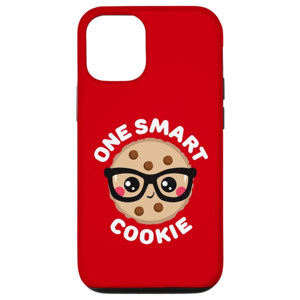 Hülle für iPhone 15 Pro One Smart Cookie, Chocolate Chip Cookie, Nerd, Geek, Rot