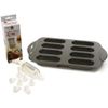 Norpro Cream Canoe Pan with Bonus 9 Piece Decorating Set, 9 Mini celles, Gray