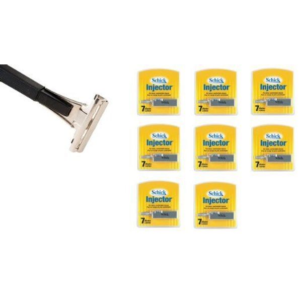 Shave Classic Single Edge Razor Handle with Schick Injector Refill Blades 56 Ct.