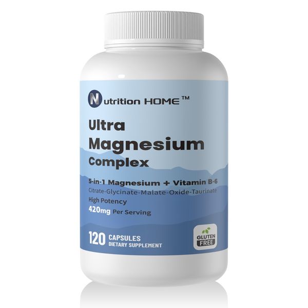 Magnesium Supplement - Has 5 Forms of Magnesium Complex + Vitamin B6