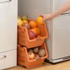 3 Pack Orange Japanese Stackable Storage Kitchen Pantry Organizers Basket 4670x3